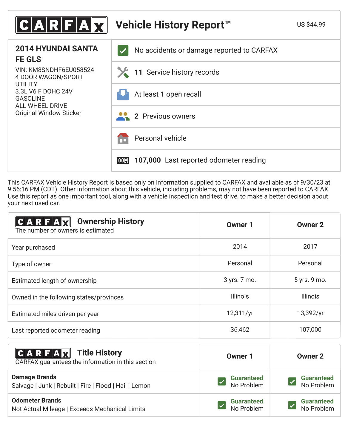 CarFax example